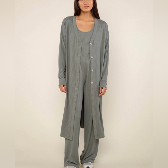 Long line rib cardigan sweater - Picture 1 of 3